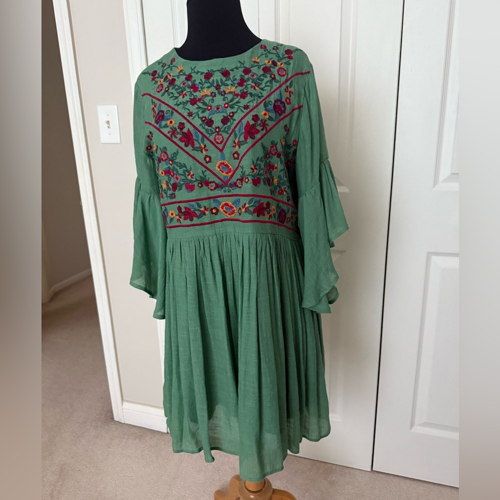 Umgee Boho Bliss Dress Size Small Green